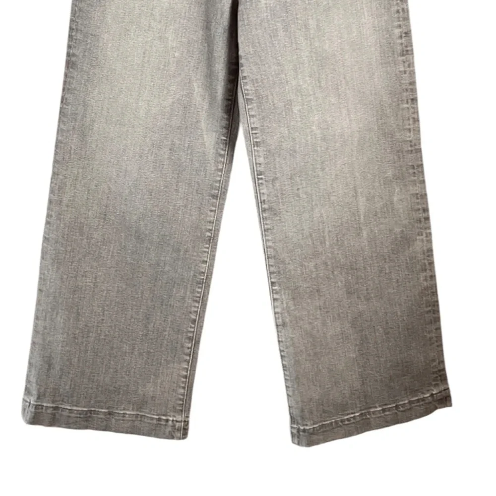 New AG Adriano Goldschmied High Rise Wide Leg Cropped Denim Jeans 27 Light Gray - Picture 6 of 16